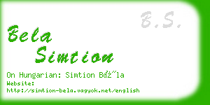 bela simtion business card